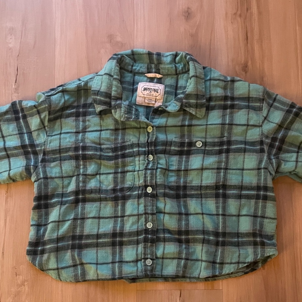 American eagle cropped flannel